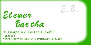 elemer bartha business card